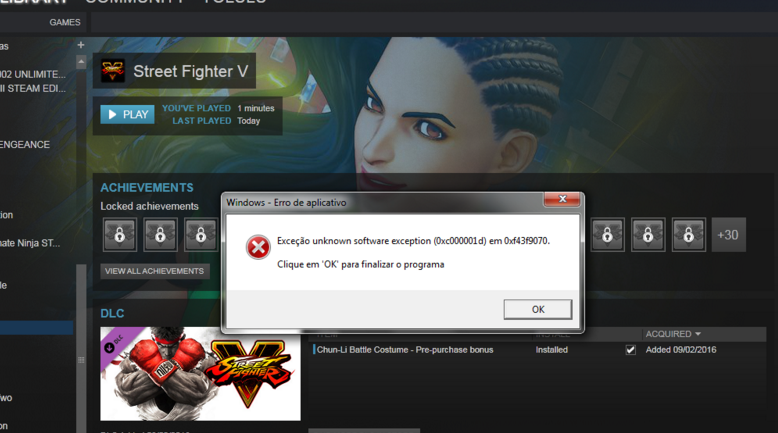 street fighter 5 not launching steam