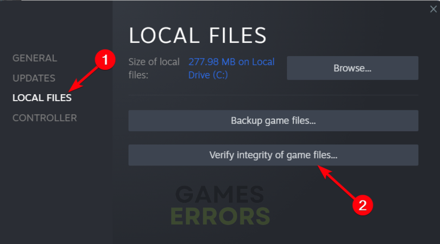 Local Files Verify the integrity of game files