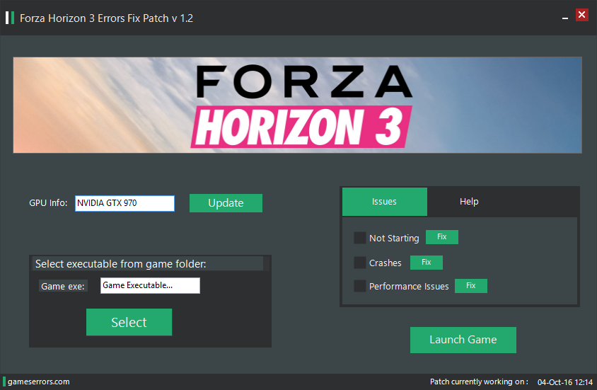 forza horizon pc crash at startup