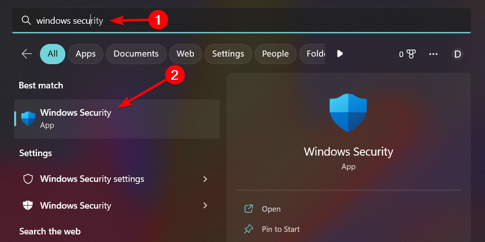 Type in Windows Security in the Start search box - Dishonored 2 Crashing