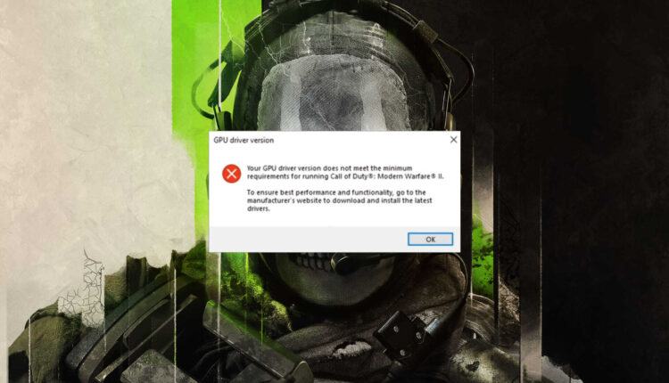 Modern Warfare 2 driver error, gpu driver version error fixed