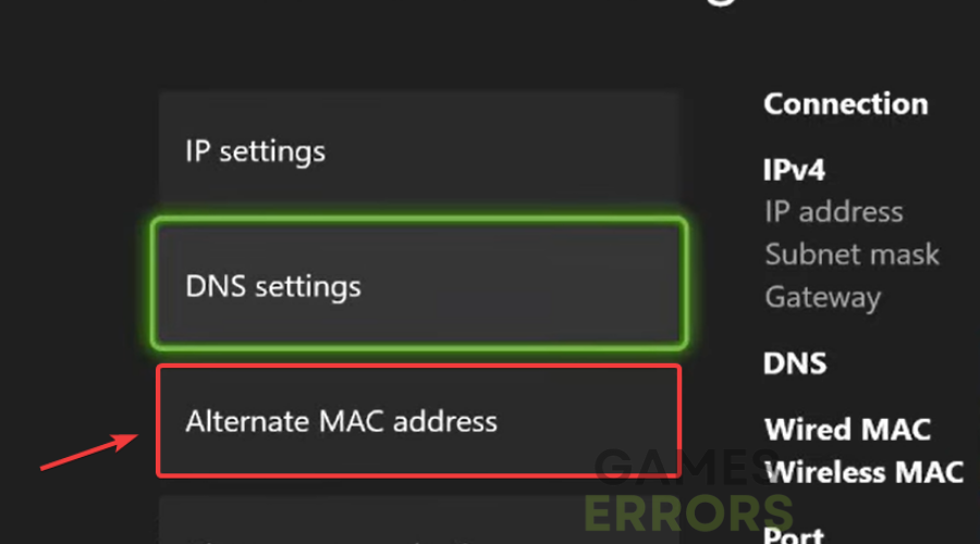 Select Alternate MAC address