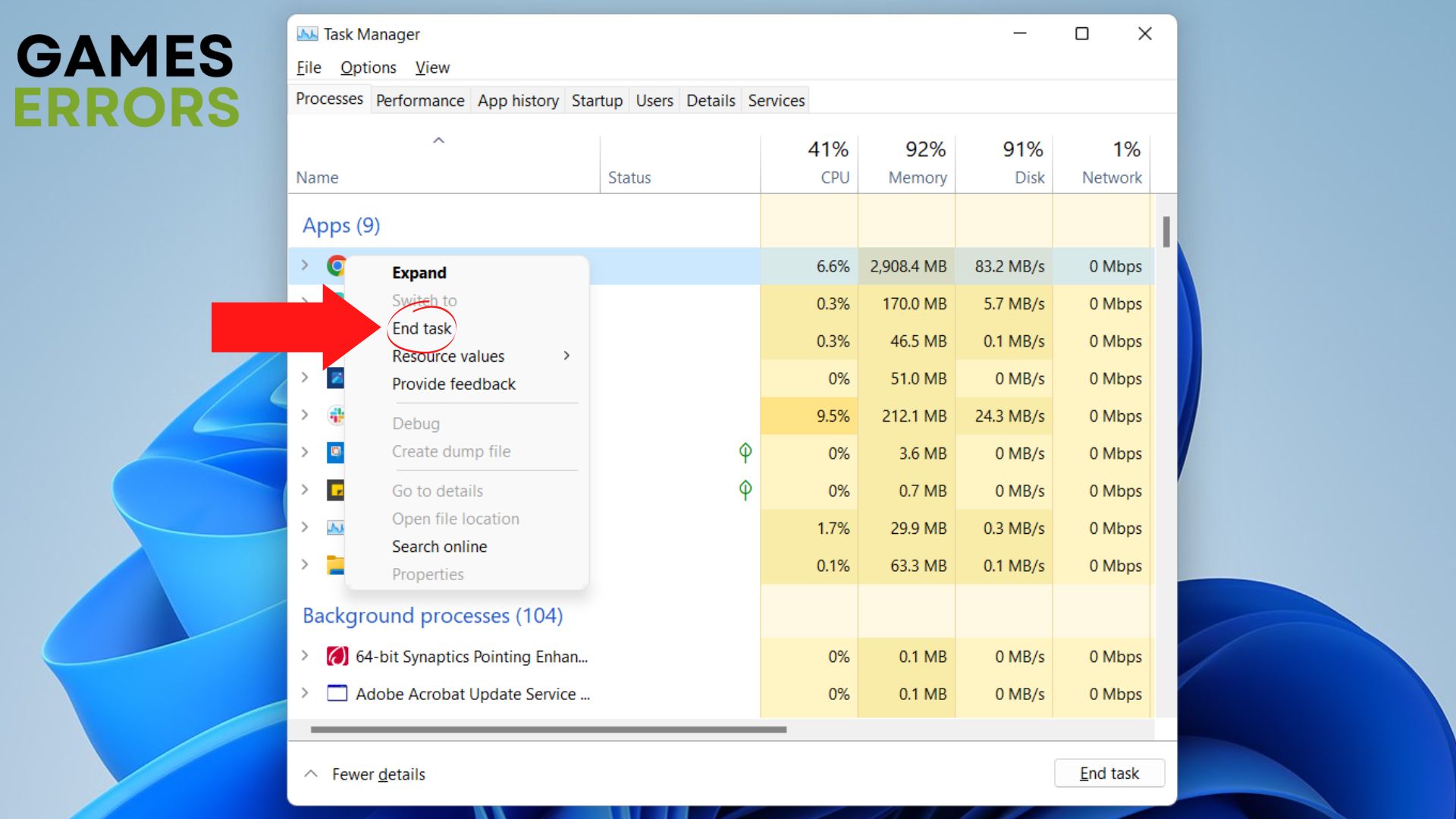 end tasks in task manager