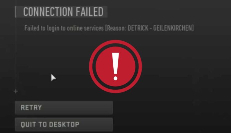 cod warzone 2 Detrick Geilenkirchen Connection error fixed