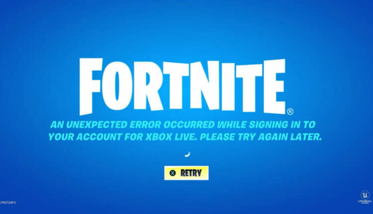 Fortnite Unexpected Error Occured On Xbox