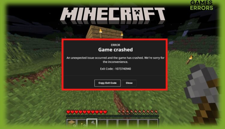 fix minecraft 1073740940 error