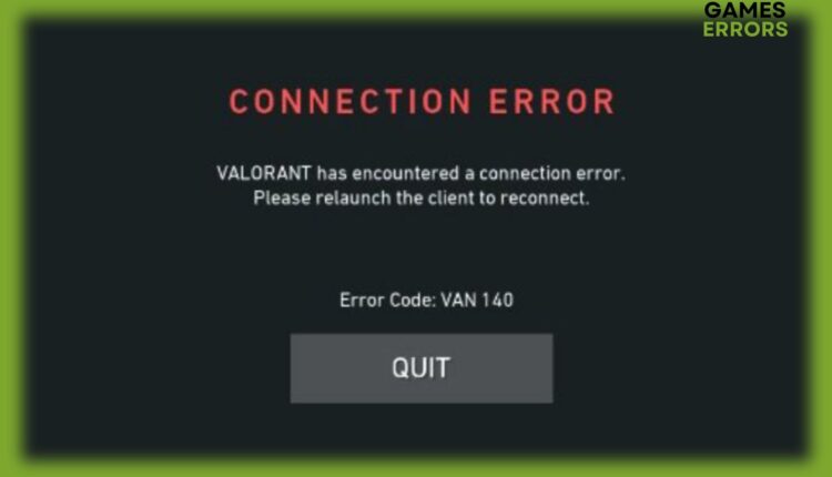 fix valorant error code van 140