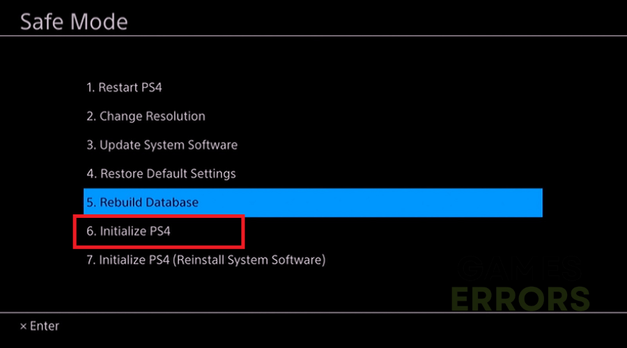 click Initialize PS4