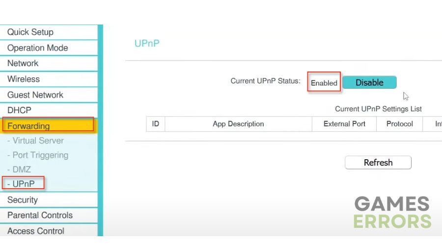 Enable UPnP