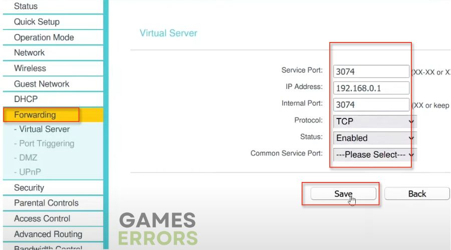 Port Forwarding