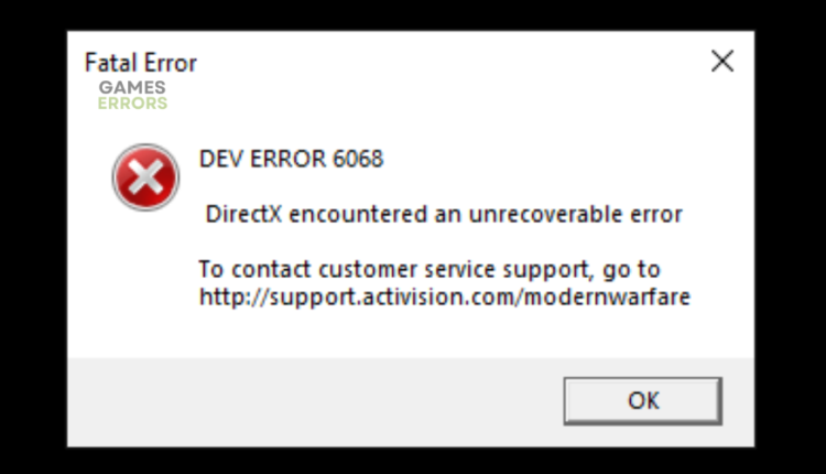 dev error 6068