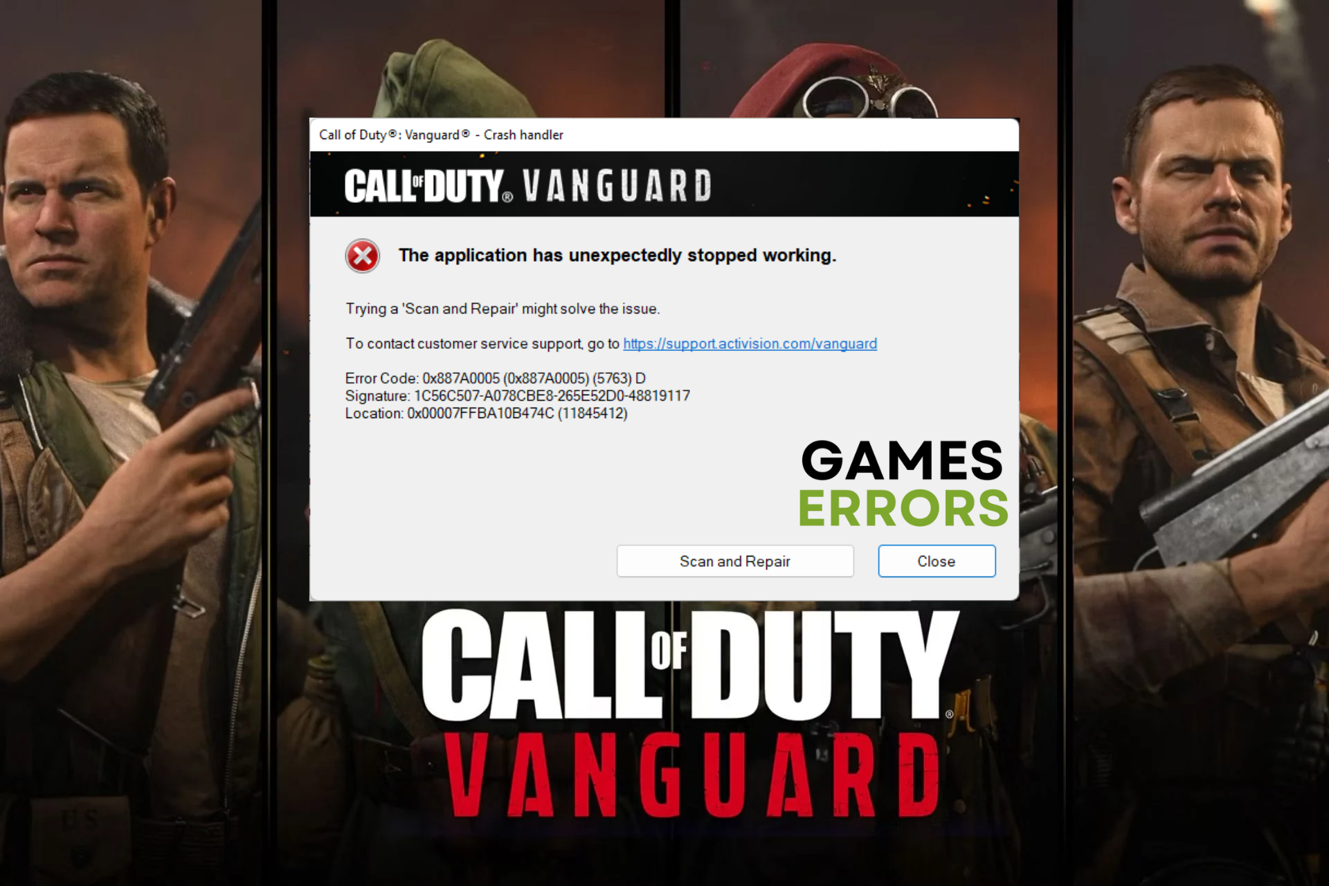 vanguard keeps crashing