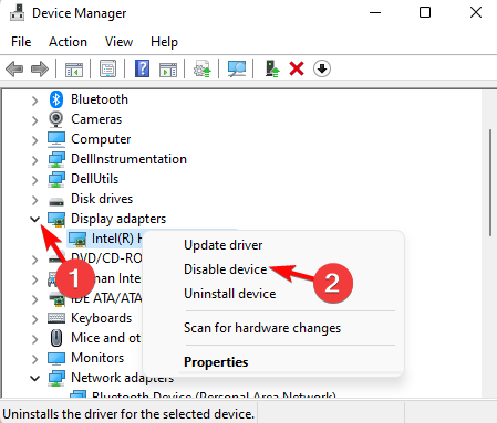 disable Integrated video card [Intel(R) HD Graphics]