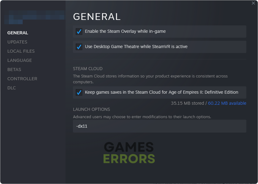 enabling directx 11 for game on steam launch options