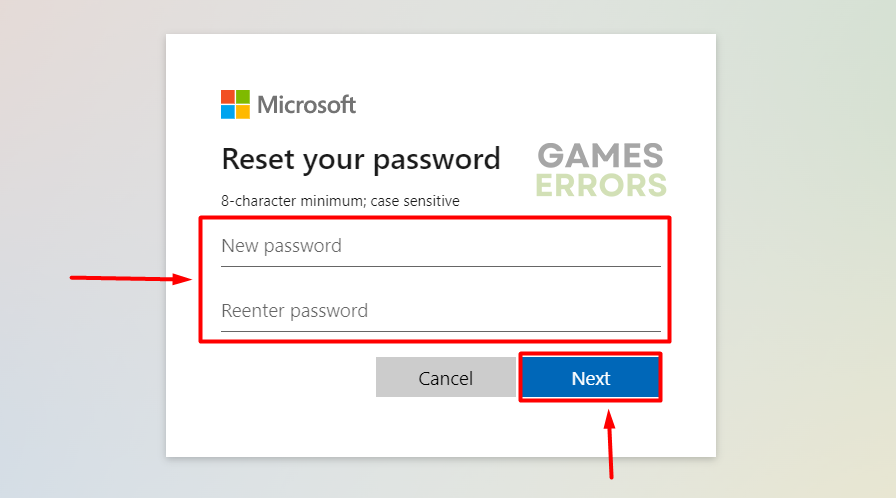 microsoft new password