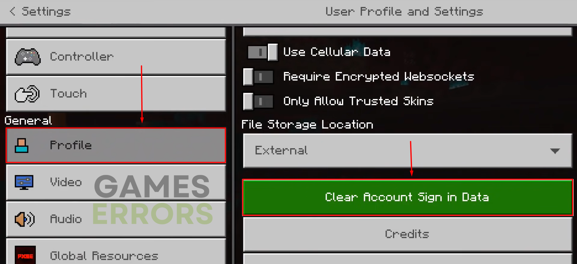 minecraft clear account sign in