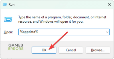 opening appdata folder using run
