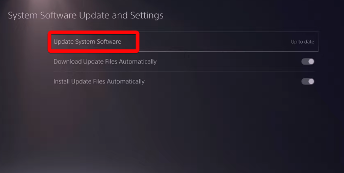 PS5 Update System Software