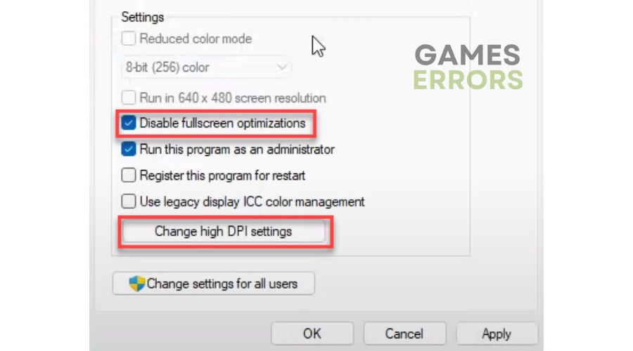 Apex Legends Disable Fullscreen Optimizations