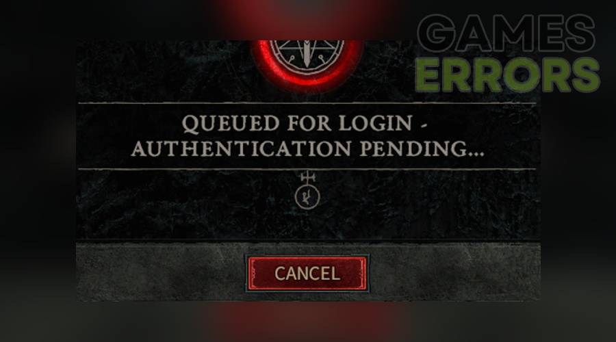 Diablo 4 queued for login authentication pending” error