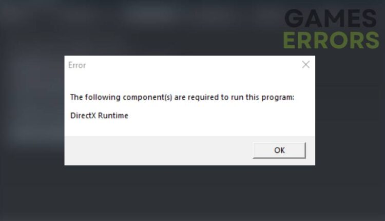 DirectX Runtime Error