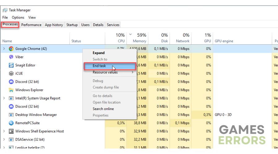 Forza Horizon 5 Task Manager