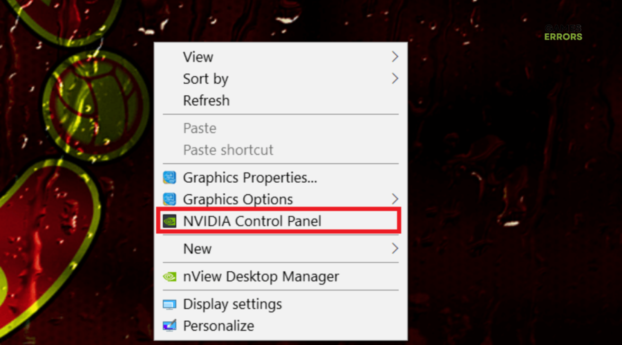 open nvidia control panel from desktop