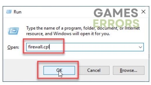 Run command for firewall