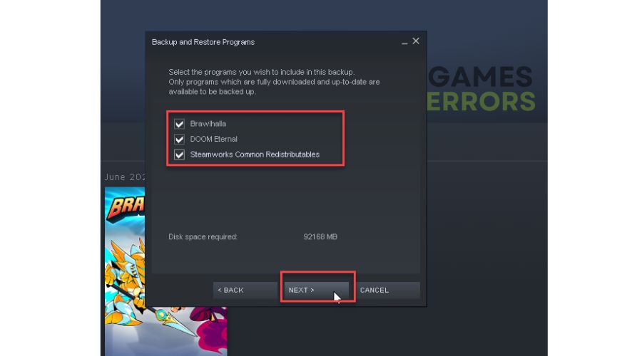 Steam Client Backup Dialog 2