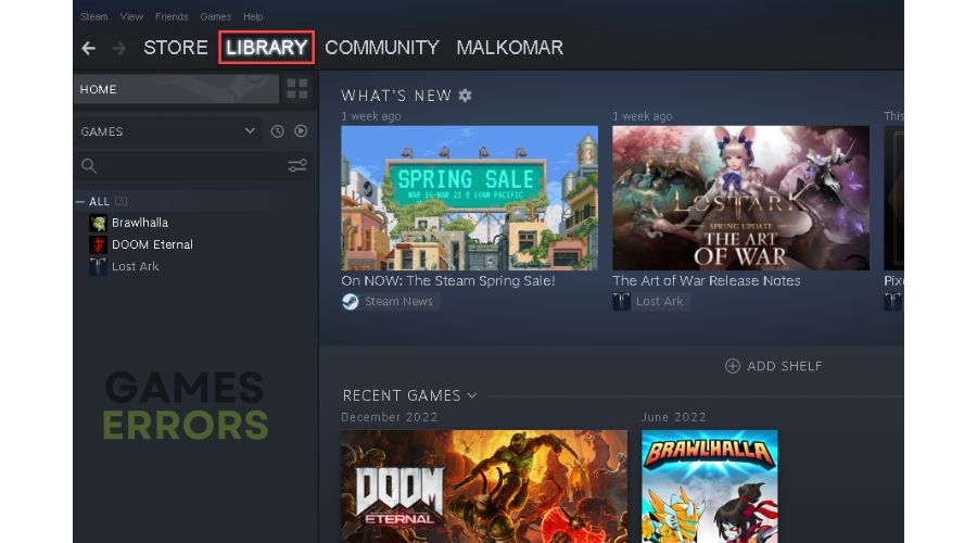 Steam Games Library
