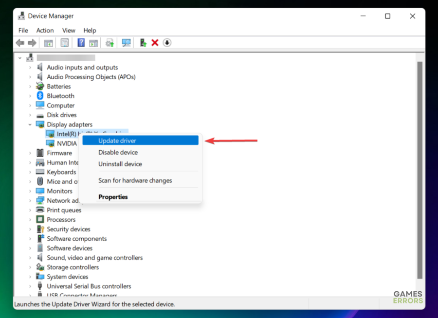 Update Display adapters drivers