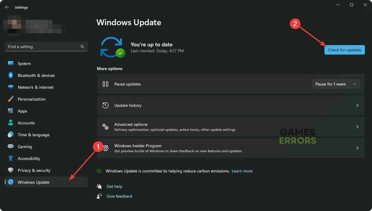 checking for windows update windows 11 settings
