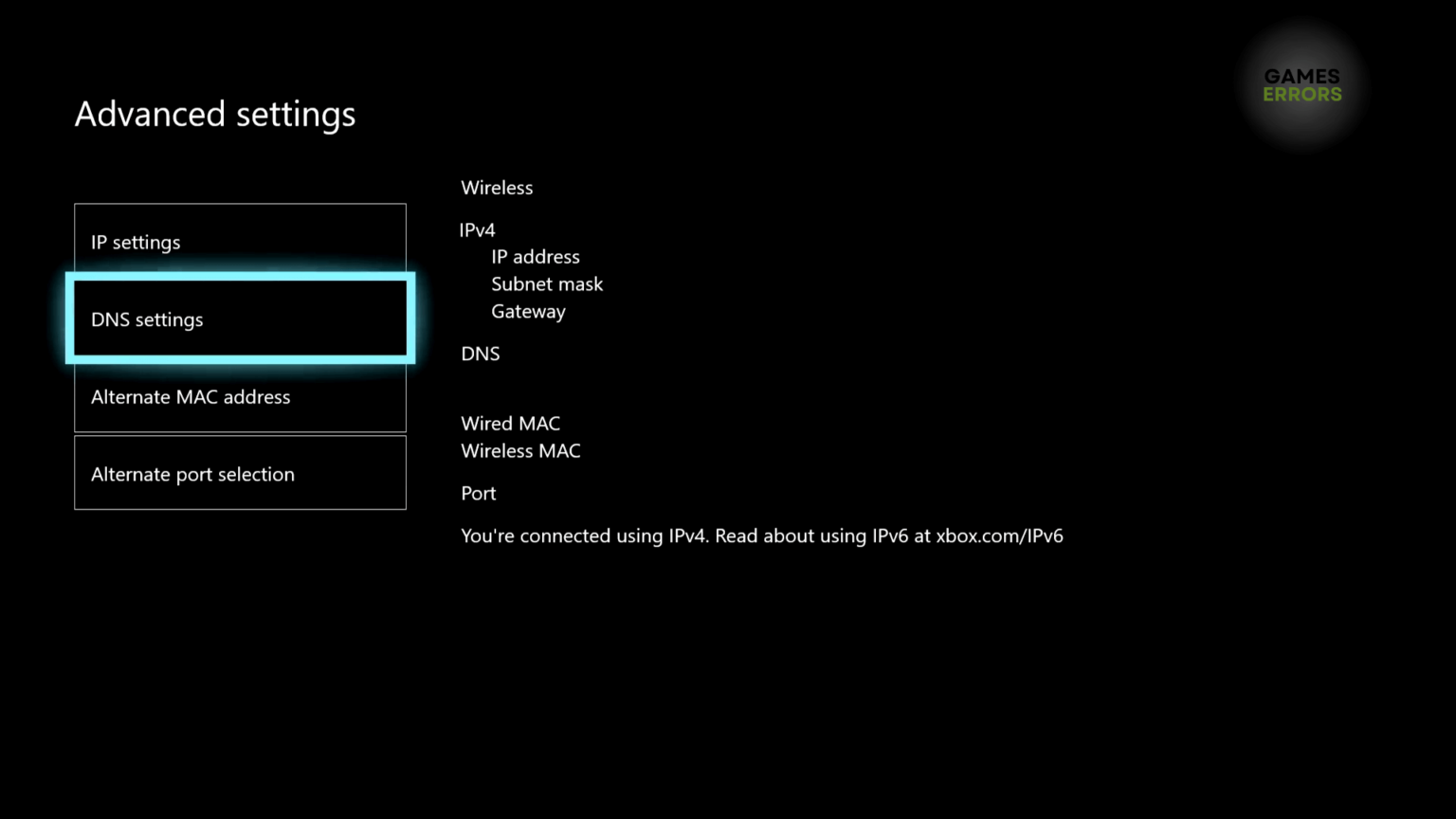 Xbox setting