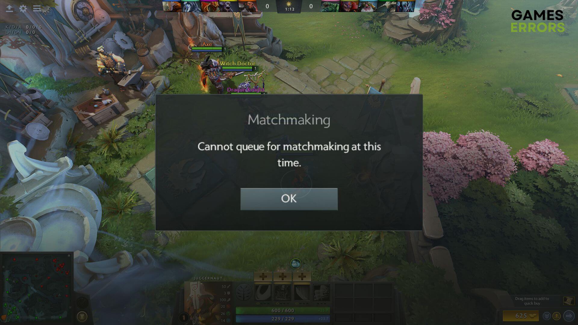 how to fix dota 2 cannot queue for matchmaking at this time