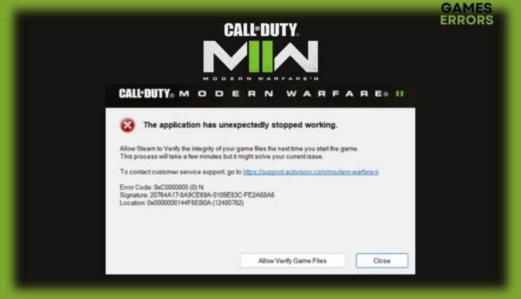 fix error code 0xc0000005 modern warfare 2