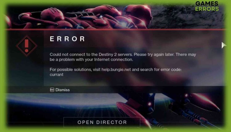 fix error code currant in destiny 2