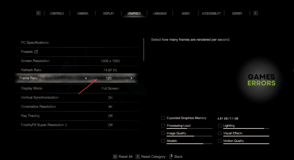 resident evil 4 remake 120 fps