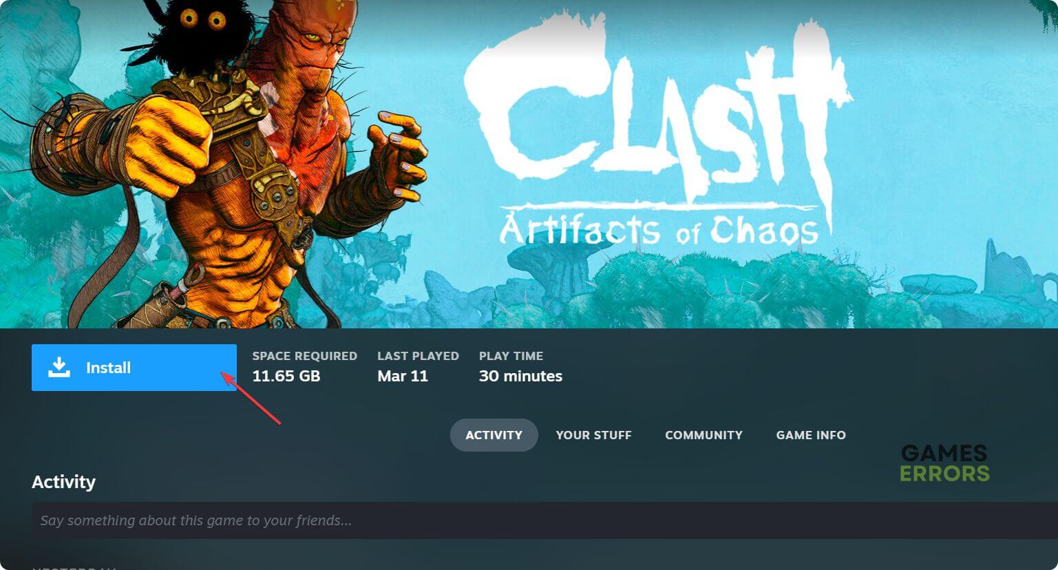 installing clash artifacts of chaos steam deck