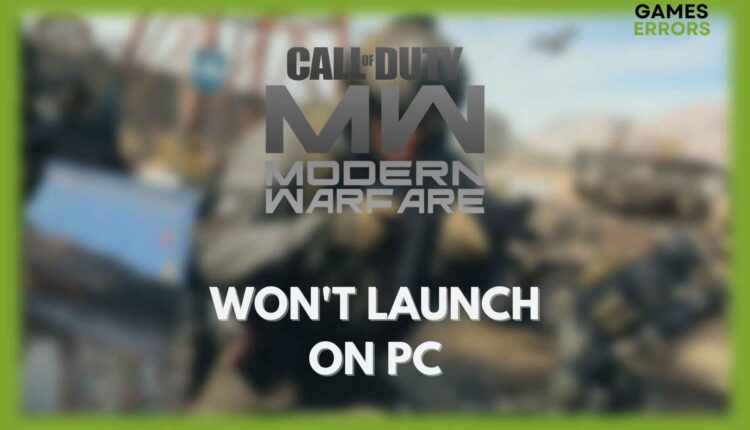 fix modern warfare won't launch pc