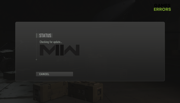 mw2 stuck on checking for update