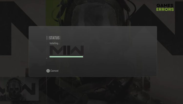 mw2 stuck on installing