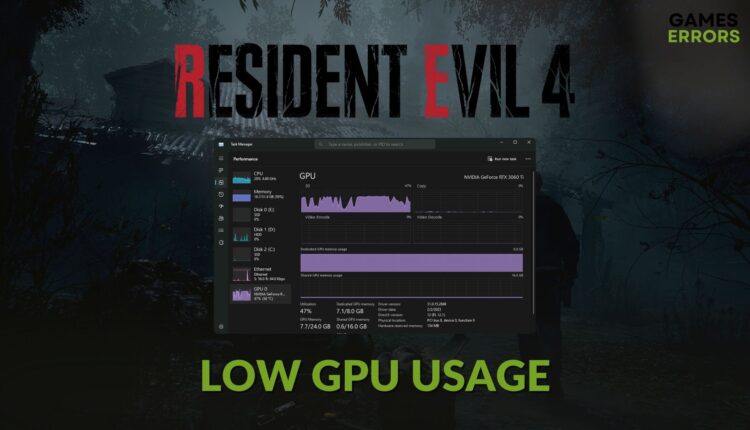 how to fix resident evil 4 low gpu usage