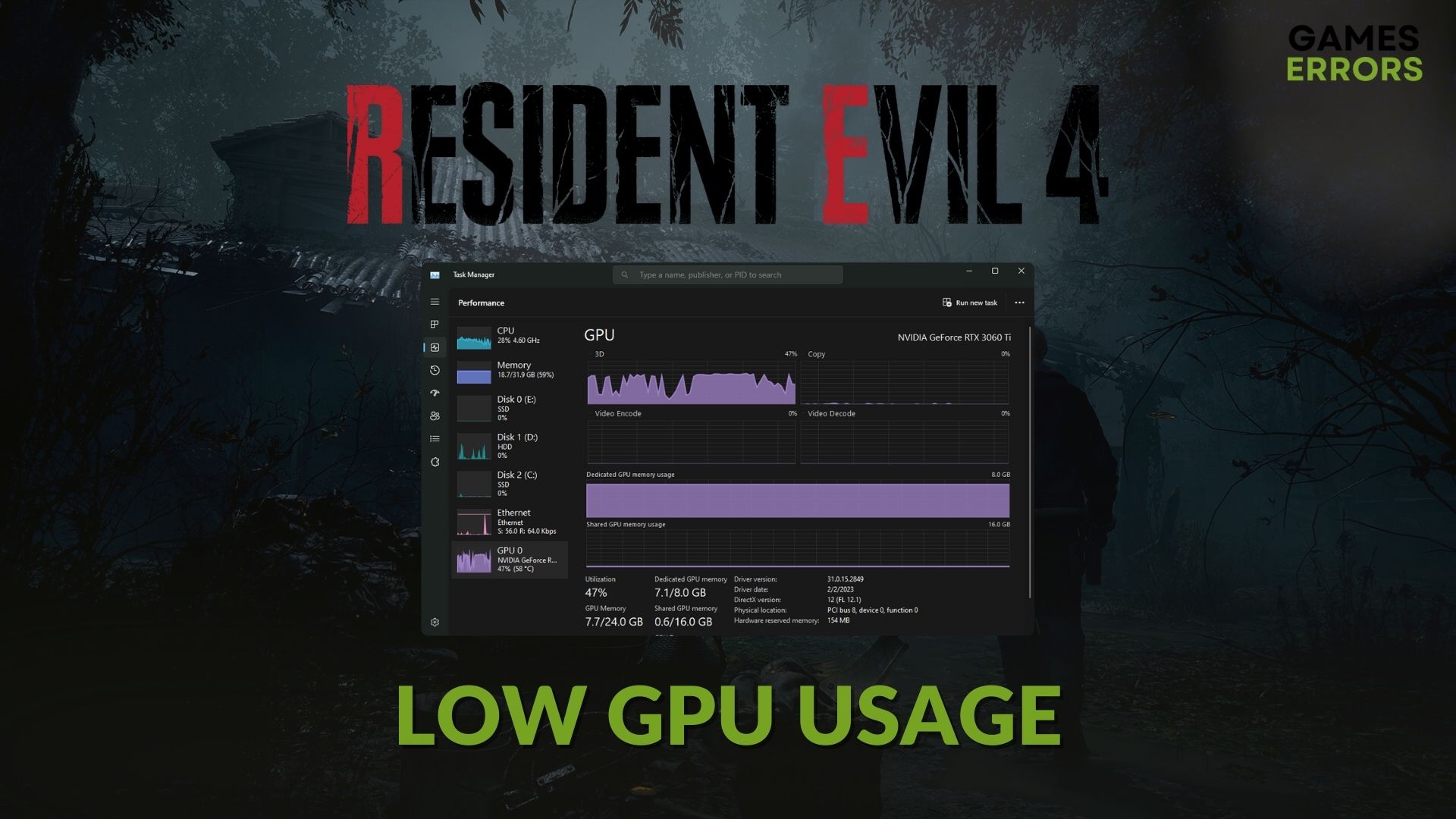 how to fix resident evil 4 low gpu usage