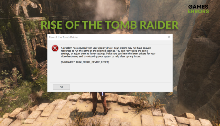 rise of the tomb raider display driver crash