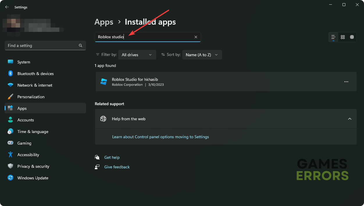 search installed apps roblox studio