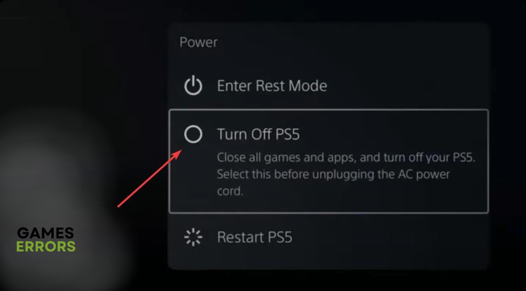 turning off ps5