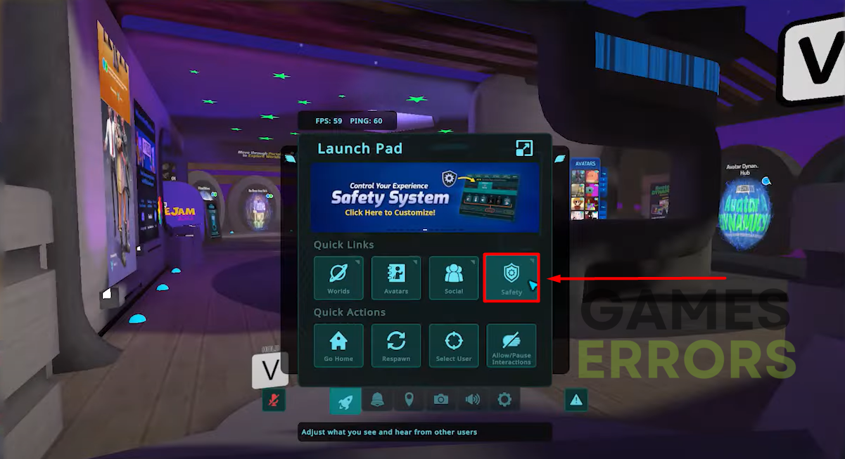 vrchat safety settings