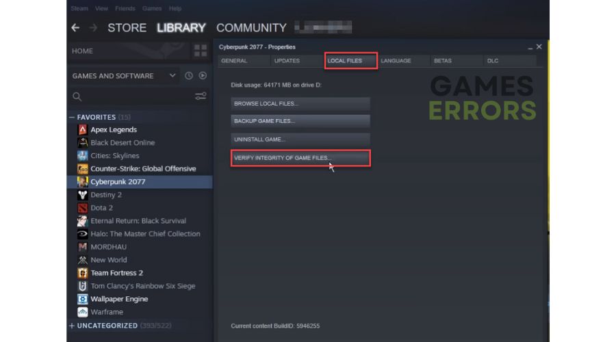 Cyberpunk 2077 verify game files