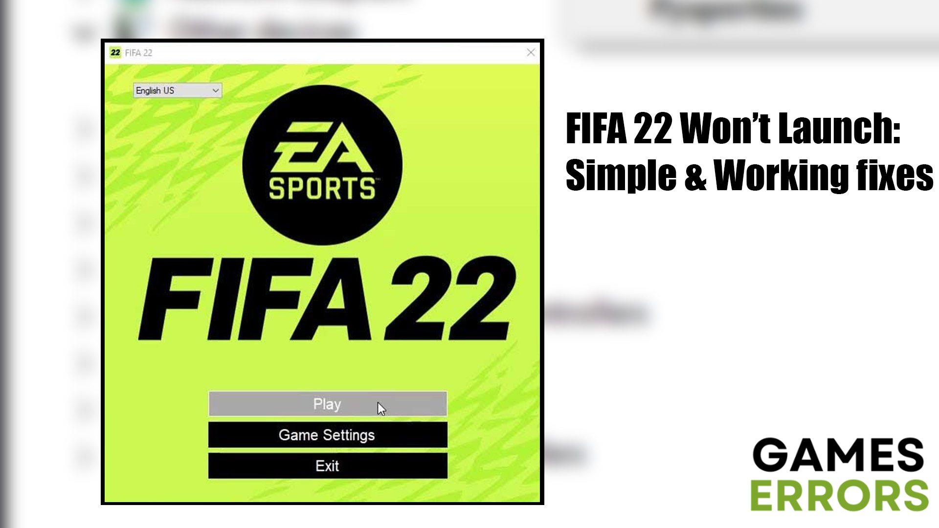 FIFA 22 Game Settings For PC - An Official EA Site