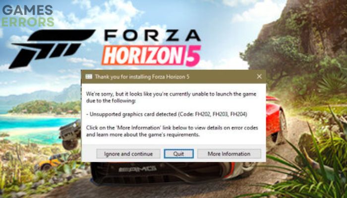 Forza Horizon 5 Unsupported Graphics Card Detected